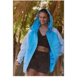 Free People Singin In The Rain Colorblocked Packable Jacket XS NEW